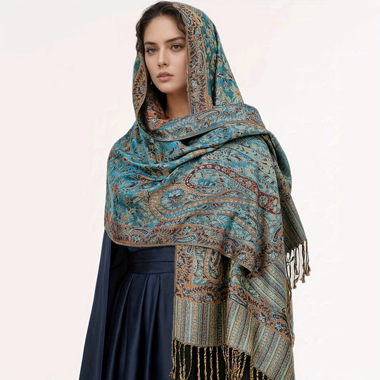 Linde - Boho Style Long Fringe Scarf Made of Polyester