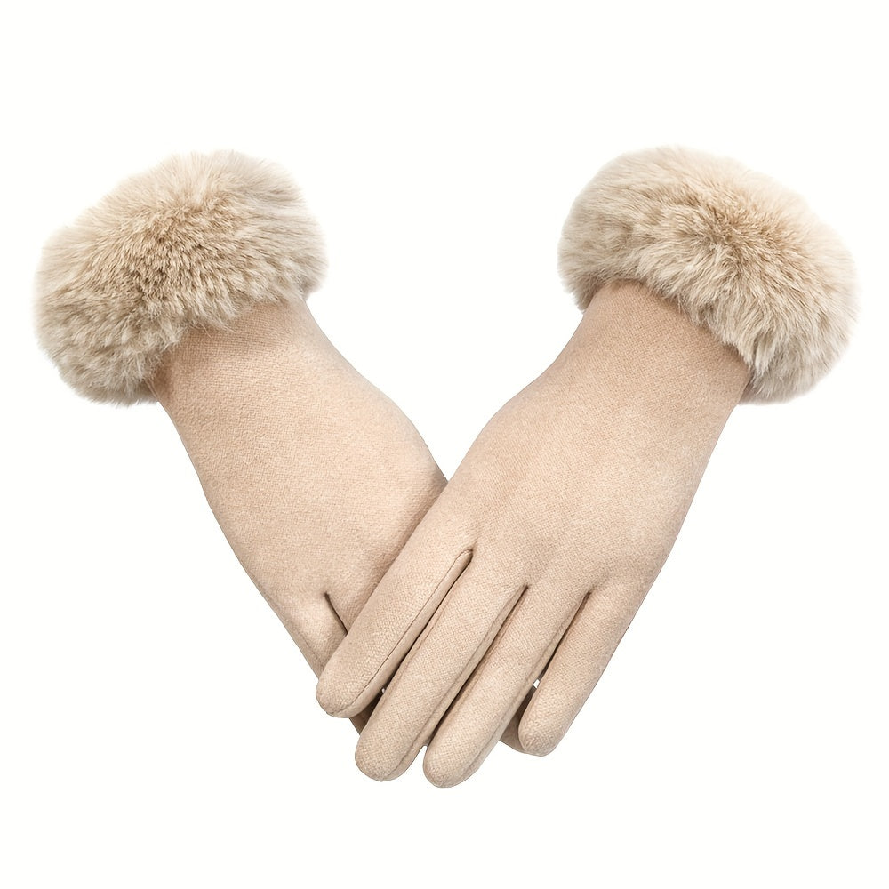 Isabella - Elegant Winter Gloves with Plush Cuffs and Touchscreen Functionality