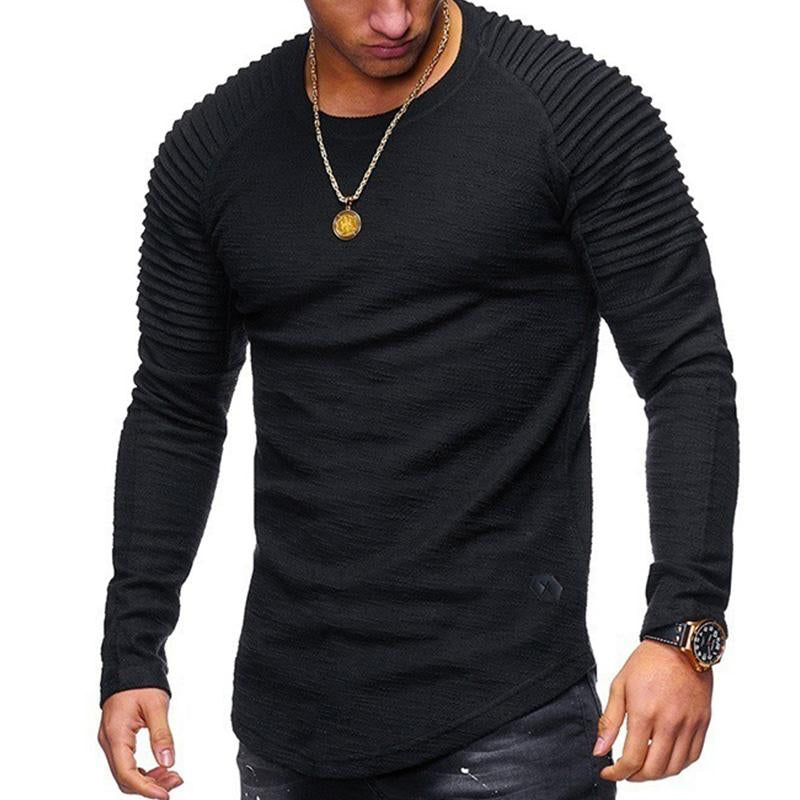 Ruben – Casual Effen Langarm T-Shirt voor Heren met Ronde Hals