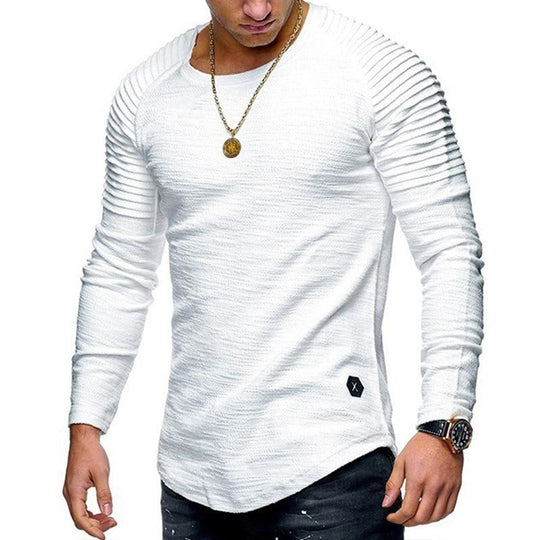 Ruben – Casual Effen Langarm T-Shirt voor Heren met Ronde Hals