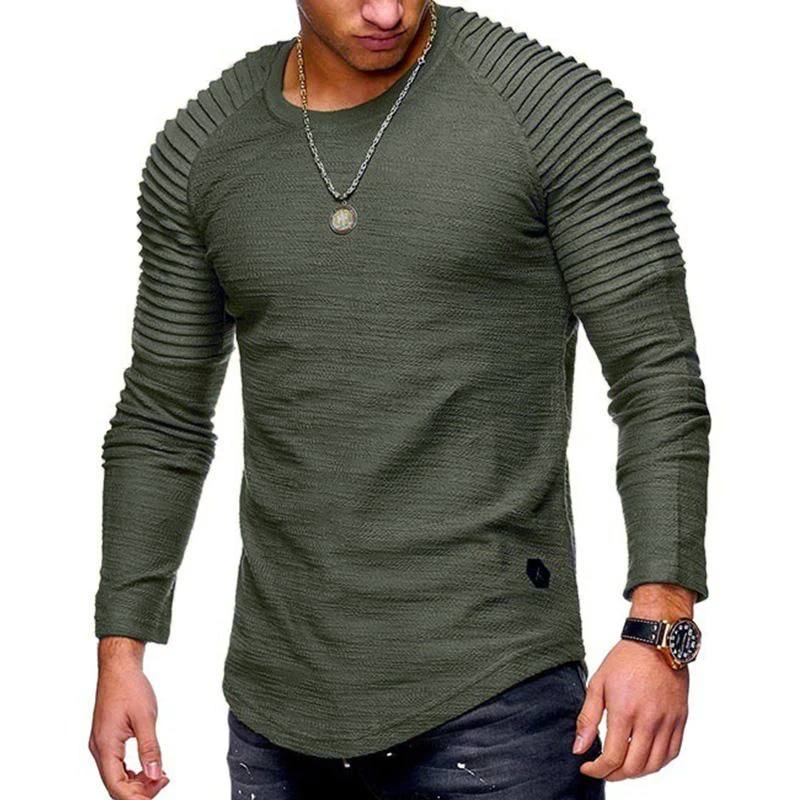 Ruben – Casual Effen Langarm T-Shirt voor Heren met Ronde Hals